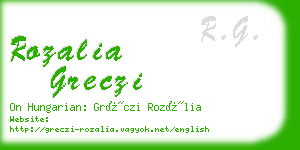 rozalia greczi business card